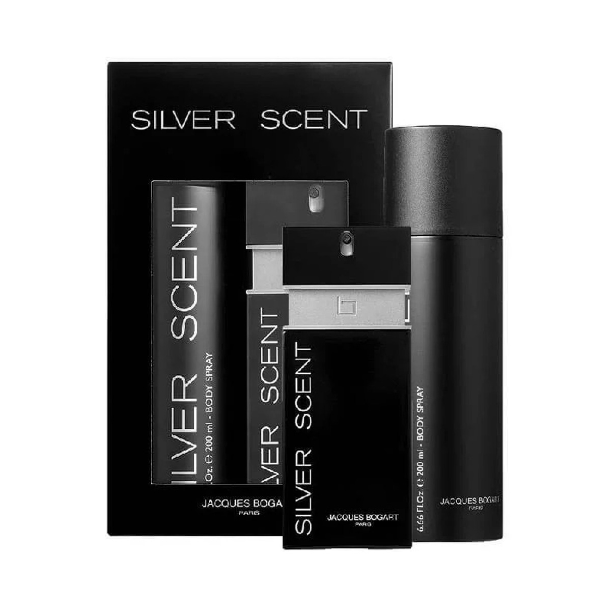 Perfume Masculino Mas Body Spray ESTUCHE SILVER SCENT (100ML+ BODY 200ML)
