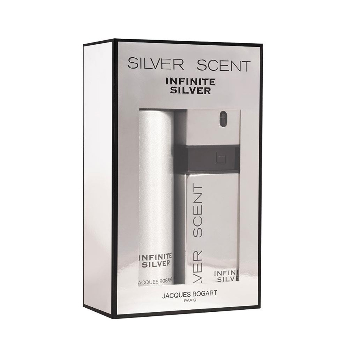 Perfume Masculino Mas Body Spray ESTUCHE SILVERT SCENT INFINITE SILVER (100ML+ BODY 200)