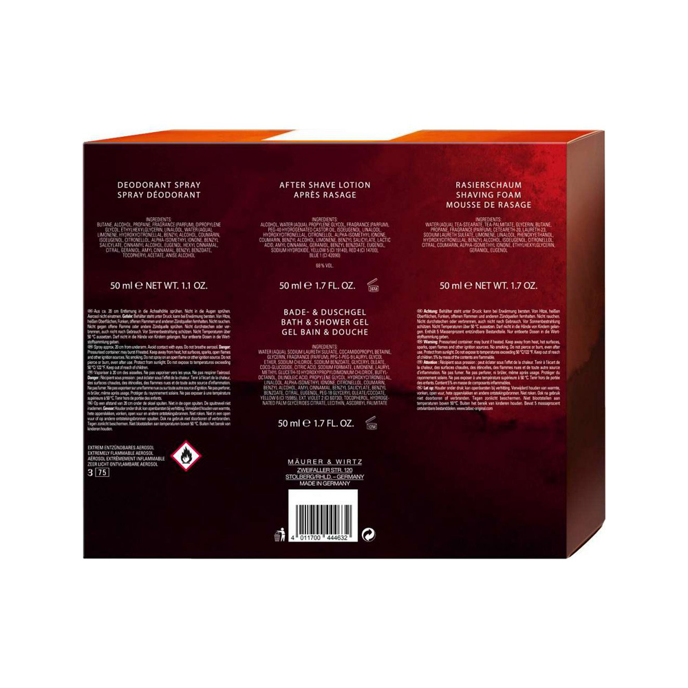 ESTUCHE TABAC CLASICO. Con desodorante en spray de 50 ml, after shave lotion 50 ml. shower gel 50ml, mousse de 50ml - Imagen 2