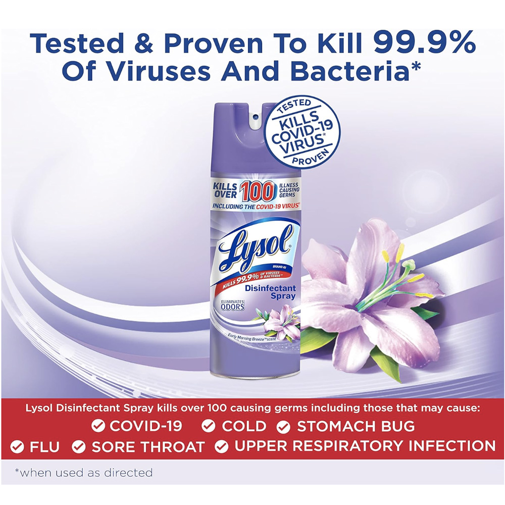 LYSOL DISINFECTANT SPRAY (EARLY MORNING BREEZE SCENT) - Imagen 2